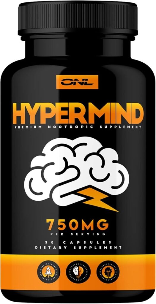 Hyper Mind Premium Nootropic Brain Booster Supplement - Enhance Focus, Boost Concentration, and Improve Memory Mental Enhancement Pills for Neuro Energy & IQ - 1 Month Supply