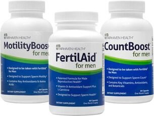 Fairhaven Health FertilAid for Men, MotilityBoost, and Countboost Combo | Fertility Supplements for Men | Male Fertility Supplement with Conception Vitamin and Fertility Support Prenatal Formula