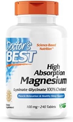 Doctor's Best High Absorption Magnesium Glycinate Lysinate, 100% Chelated, Non-GMO, Vegan, Gluten & Soy Free