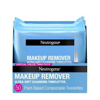 Neutrogena Makeup Remover Wipes, Ultra-Soft Cleansing Facial Towelettes for Waterproof Makeup, Alcohol-Free