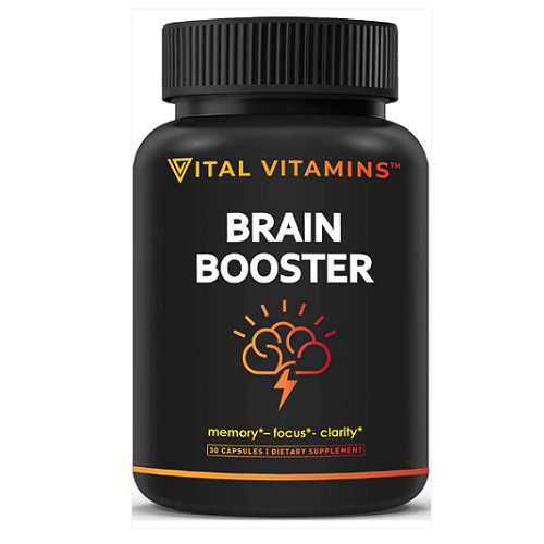 Vital Vitamins Brain Booster - Enhance Brain Health- Focus- and Memory