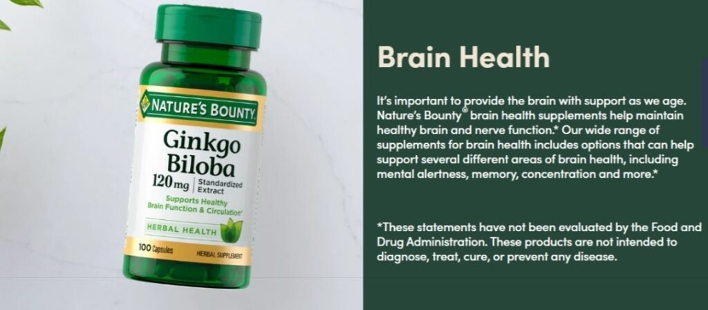 Nature's Bounty Ginkgo Biloba Capsules: Supporting Memory, Brain Function, and Mental Alertness