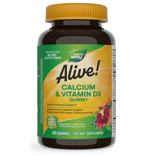 Nature's Way Alive! Daily Calcium & Vitamin D3 Gummies: Bone Support & Immune Health